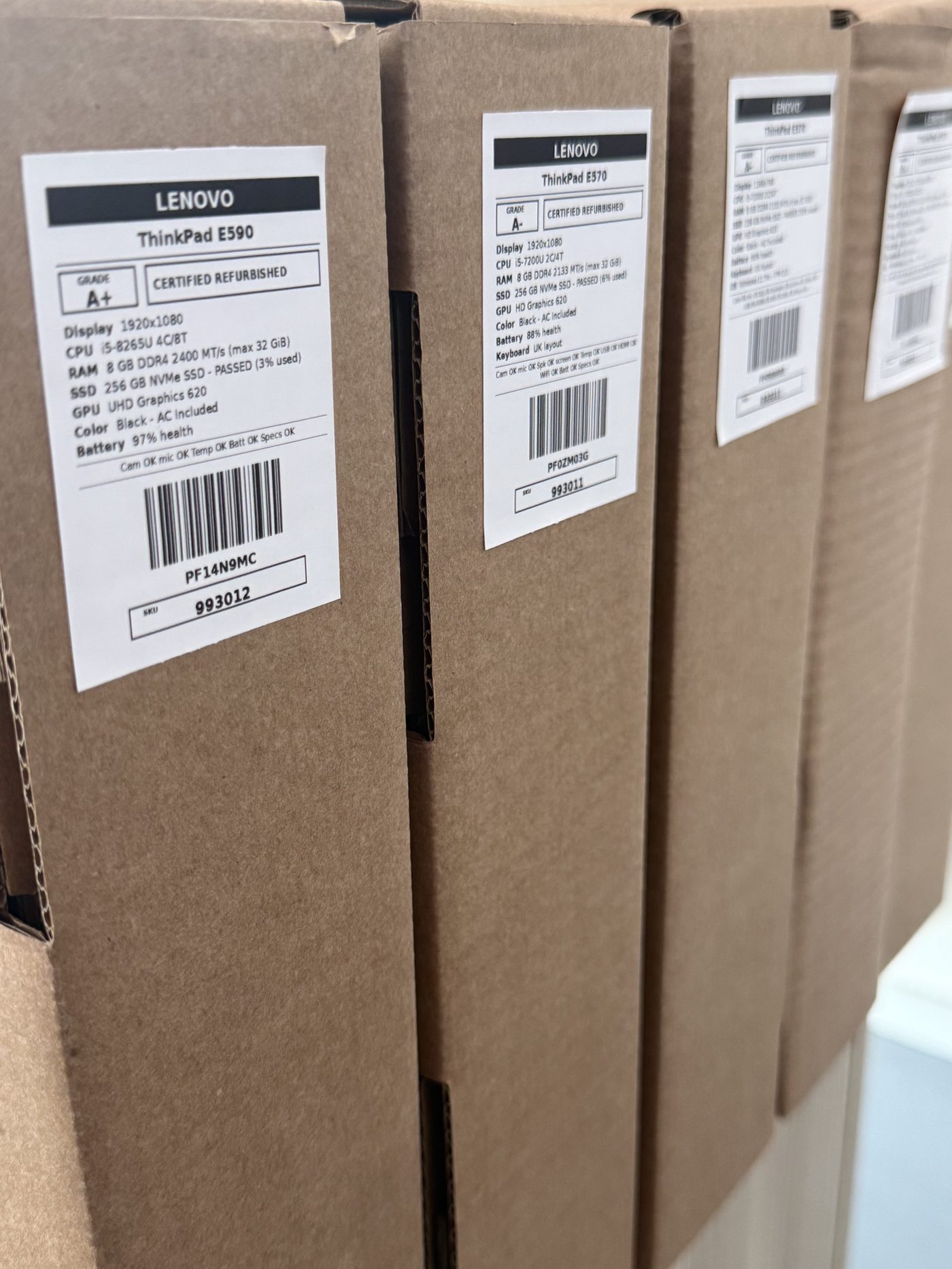 Labeled boxes
